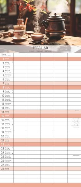 Produktbild: Familienplaner Zen 2026 - Familien-Timer 19,5x45 cm - 5 Spalten - Wand-Planer - viel Platz für Eintragungen - Familienkalender - Alpha Edition