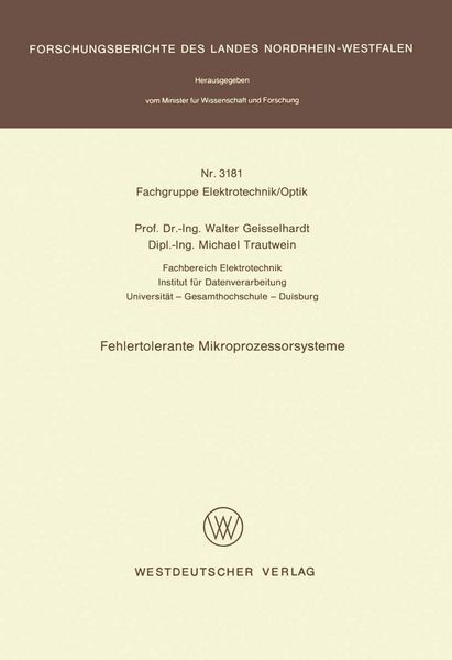 Produktbild: Fehlertolerante Mikroprozessorsysteme