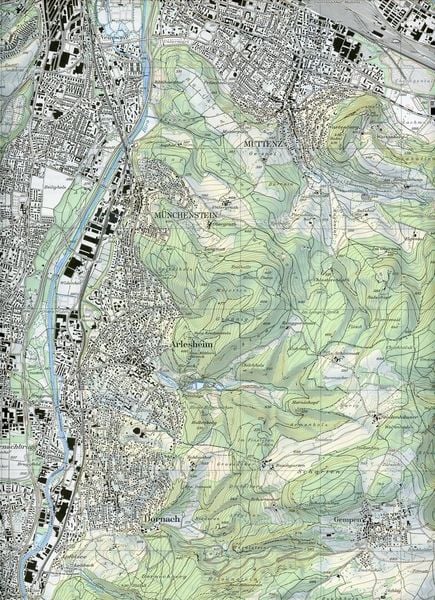 Produktbild: Swisstopo 1 : 25 000 Arlesheim