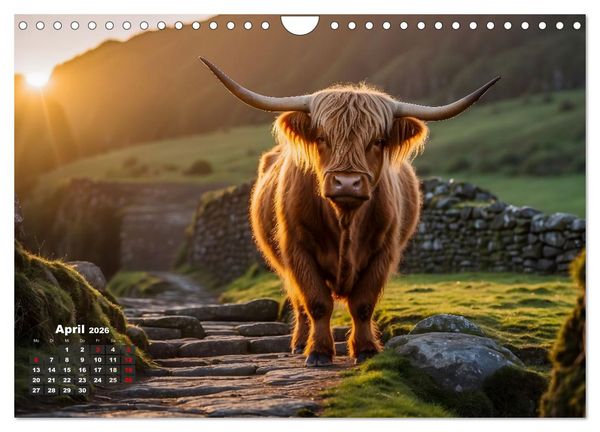 Produktbild: Highland K&uuml;he (Wandkalender 2026 DIN A4 quer), CALVENDO Monatskalender