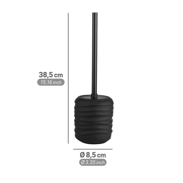 Produktbild: WC-Garnitur Mod. Illana, schwarz, Keramik, Edelstahl, &Oslash;8,5x38,5 cm, soft-touch Beschichtung,