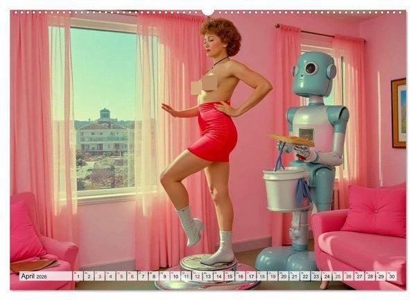 Produktbild: Atomic Beauties &ndash; The Retro Future Calendar (Wandkalender 2026 DIN A2 quer), CALVENDO Monatskalender