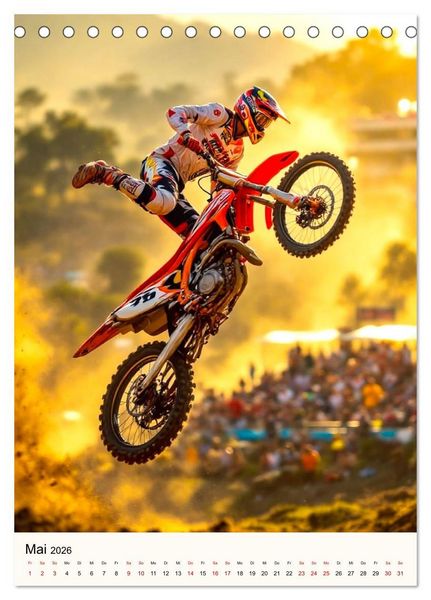 Produktbild: Kickstart the Year - Dirt, Speed und Adrenalin (Tischkalender 2026 DIN A5 hoch), CALVENDO Monatskalender