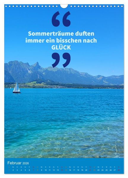 Produktbild: Verr&uuml;ckt nach SOMMER Urlaub- Auszeit - Spr&uuml;che (Wandkalender 2026 DIN A3 hoch), CALVENDO Monatskalender