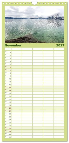 Produktbild: Familienplaner 2027 - Walchensee Panorama mit 5 Spalten (Wandkalender, 21 x 45 cm) CALVENDO