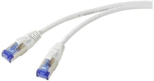 Produktbild: Renkforce RF-5266140 RJ45 Patchkabel CAT 6a S/FTP 2.00 m Grau Slimline, Flexibel, mit Rastnasenschutz, Flammwidrig 1 St.