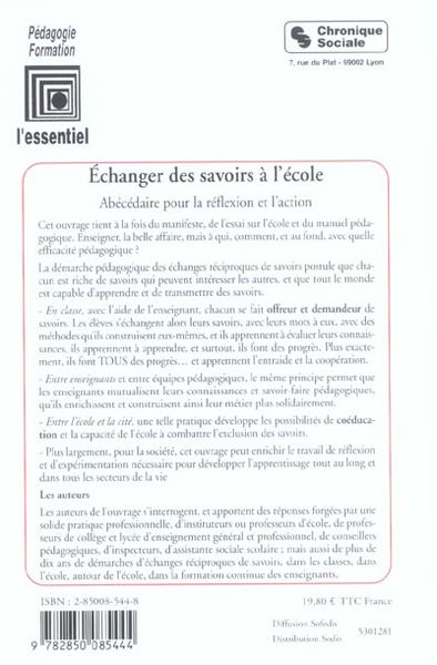 Produktbild: Echanger des savoirs &agrave; l'&eacute;cole