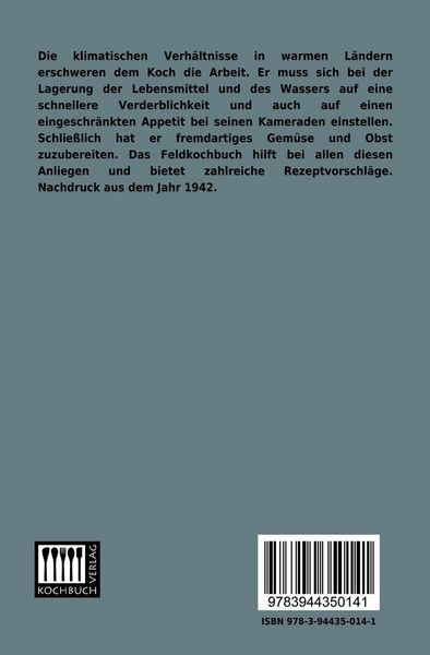 Produktbild: Feldkochbuch f&uuml;r die warmen L&auml;nder