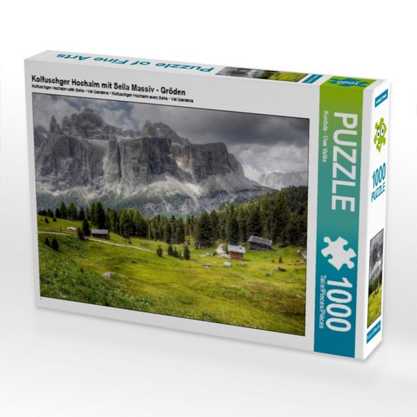 Produktbild: CALVENDO Puzzle Kolfuschger Hochalm mit Sella Massiv - Gr&ouml;den | 1000 Teile Lege-Gr&ouml;&szlig;e 64x48cm Foto-Puzzle f&uuml;r gl&uuml;ckliche Stunden