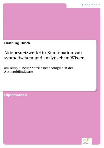 Produktbild: Akteursnetzwerke in Kombination von synthetischem und analytischem Wissen