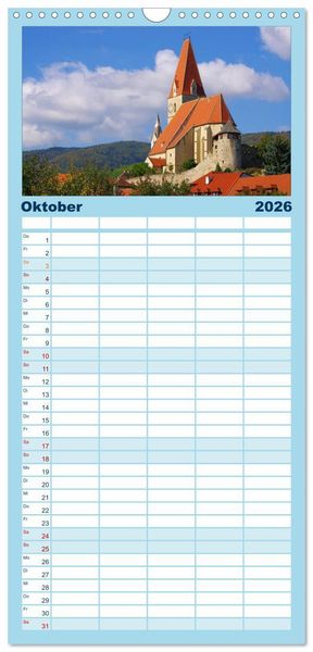 Produktbild: Familienplaner 2026 - Die Wachau - Bezaubernde Orte an der Donau mit 5 Spalten (Wandkalender, 21 x 45 cm) CALVENDO