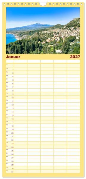 Produktbild: Familienplaner 2027 - Taormina - Juwel Siziliens mit antikem Charme mit 5 Spalten (Wandkalender, 21 x 45 cm) CALVENDO