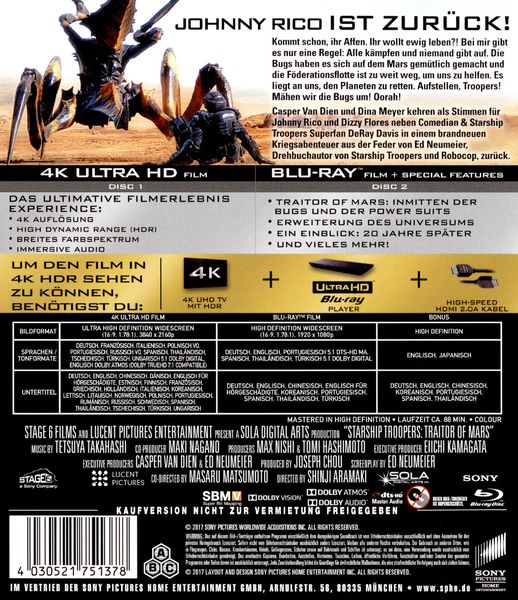 Produktbild: Starship Troopers: Traitor of Mars (4K Ultra HD)