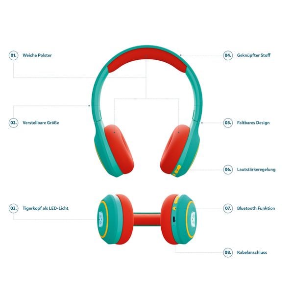 Produktbild: Tiger Media - Tigerbuddies Kinderkopfh&ouml;rer - Funky Green
