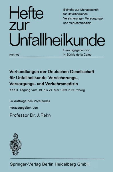Produktbild: Verhandlungen der Deutschen Genellschaft f&uuml;r Unfallheilkunde, Versicherungs-, Versorgungs- und Verkehrsmedizin e. V.