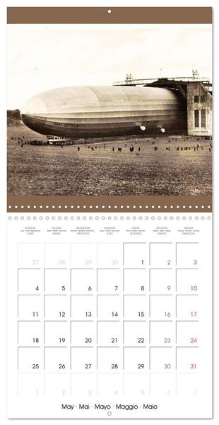 Produktbild: Airships &ndash; Zeppelins on historic postcards (Wall Calendar 2026 12 &times; 12 Inch) CALVENDO 12 Month Wall Calendar