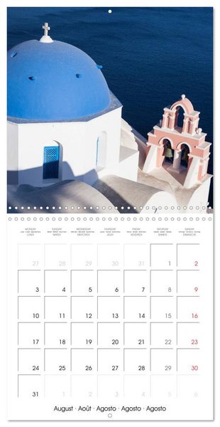 Produktbild: Santorini, Une perle de la M&eacute;diterran&eacute;e (Calendrier mural carr&eacute; 2026 30x30 cm) Calendrier double avec une page pour vos prises de notes