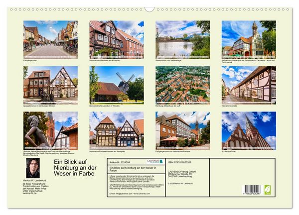 Produktbild: Ein Blick auf Nienburg an der Weser in Farbe (Wandkalender 2027 DIN A2 quer), CALVENDO Monatskalender