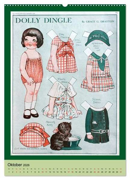 Produktbild: Dolly Dingle Kalender - Anziehpuppen von Grace G. Drayton (hochwertiger Premium Wandkalender 2026 DIN A2 hoch), Kunstdruck in Hochglanz