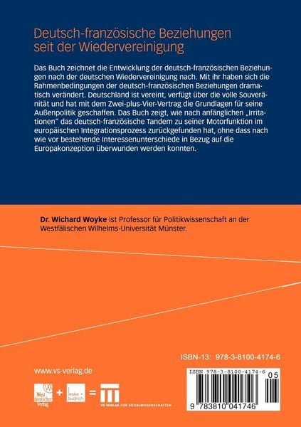 Produktbild: Deutsch-franz&ouml;sische Beziehungen seit der Wiedervereinigung