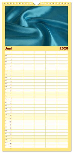 Produktbild: Familienplaner 2026 - Foto- und Bastelkalender Satin - Stilvoll zum Selbstgestalten mit 5 Spalten (Wandkalender, 21 x 45 cm) CALVENDO
