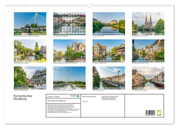 Produktbild: Romantisches Stra&szlig;burg (Wandkalender 2026 DIN A2 quer), CALVENDO Monatskalender