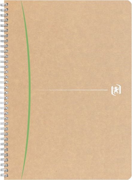 Produktbild: OXFORD Notizbuch Touareg A4, liniert, 180 Seiten, recyceltes Papier, Spiralbindung, Einband, Kraftpapier, zuf&auml;llige Farbauswahl sortiert