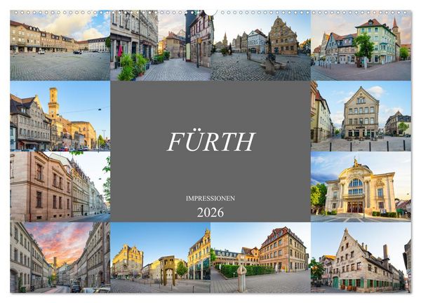 Produktbild: F&uuml;rth Impressionen (Wandkalender 2026 DIN A2 quer), CALVENDO Monatskalender