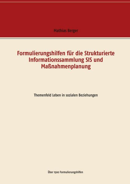 Produktbild: Formulierungshilfen f&uuml;r die Strukturierte Informationssammlung SIS und Ma&szlig;nahmenplanung