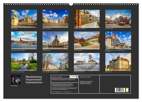 Produktbild: Mecklenburg Vorpommern Impressionen (Wandkalender 2026 DIN A2 quer), CALVENDO Monatskalender