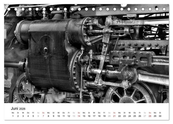 Produktbild: Unter Dampf - Eisenbahnromantik in schwarz-wei&szlig; (Tischkalender 2026 DIN A5 quer), CALVENDO Monatskalender