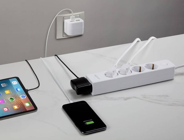 Produktbild: Sygonix SY-4535058 Steckdosenleiste mit Schalter Wei&szlig; Schutzkontakt 1St.