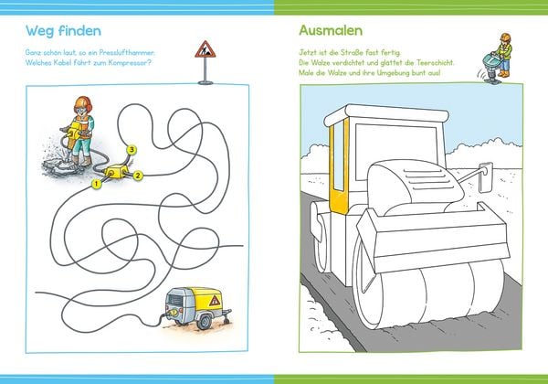 Produktbild: Malen und R&auml;tseln f&uuml;r Kindergartenkinder. Baustelle