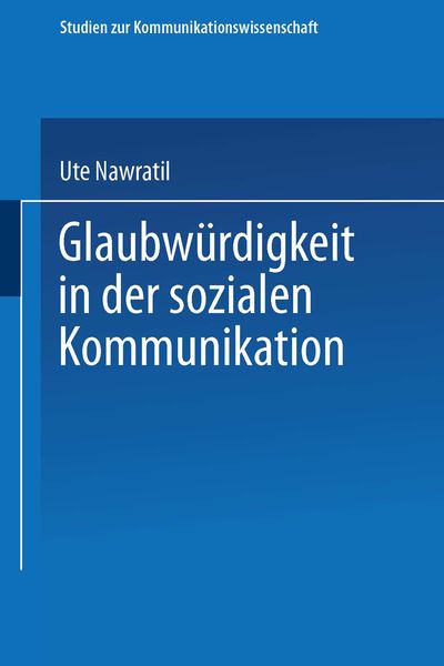 Produktbild: Glaubw&uuml;rdigkeit in der sozialen Kommunikation