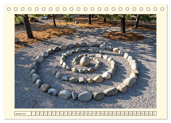 Produktbild: Gestaltete Stille - Wo die Natur zur Skulptur wird (Tischkalender 2027 DIN A5 quer), CALVENDO Monatskalender