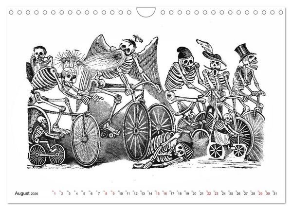 Produktbild: Calaveras - Totenk&ouml;pfe und Skelette (Wandkalender 2026 DIN A4 quer), CALVENDO Monatskalender