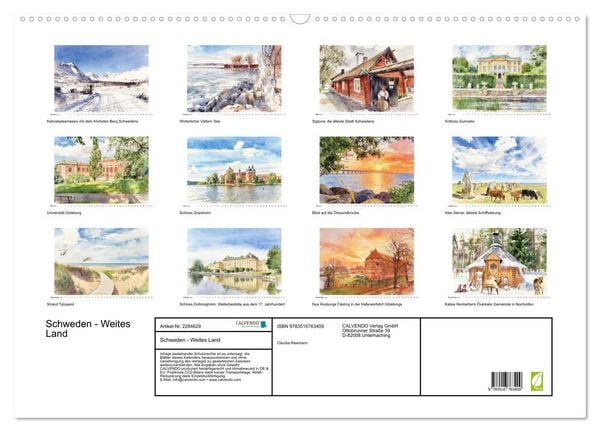 Produktbild: Schweden - Weites Land (Wandkalender 2027 DIN A2 quer), CALVENDO Monatskalender