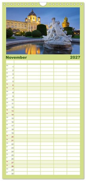 Produktbild: Familienplaner 2027 - Traumhaftes Wien mit 5 Spalten (Wandkalender, 21 x 45 cm) CALVENDO