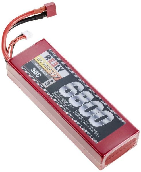 Produktbild: Reely Modellbau-Empf&auml;ngerakku (LiPo) 7.4V 6800 mAh Zellen-Zahl: 2 50 C Hardcase T-Stecksystem
