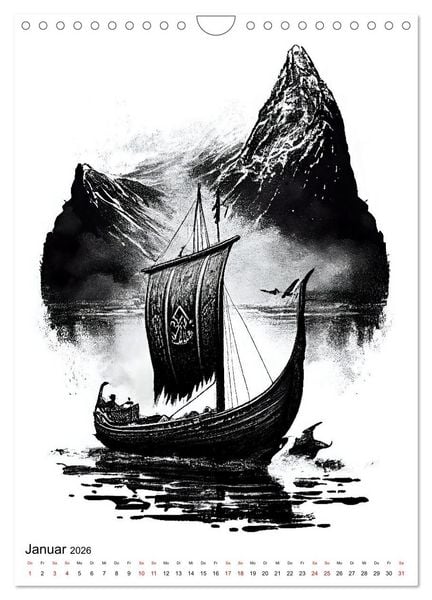 Produktbild: Welt und Mythologie der Wikinger (Wandkalender 2026 DIN A4 hoch), CALVENDO Monatskalender