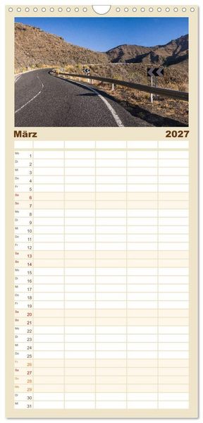 Produktbild: Familienplaner 2027 - Gran Canaria - Extrabreite Landschaften mit 5 Spalten (Wandkalender, 21 x 45 cm) CALVENDO