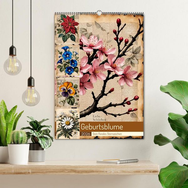 Produktbild: Geburtsblume, dein florales Sternzeichen (Wandkalender 2026 DIN A2 hoch), CALVENDO Monatskalender