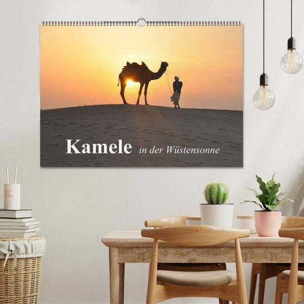 Produktbild: Kamele in der W&uuml;stensonne (Wandkalender 2026 DIN A2 quer), CALVENDO Monatskalender