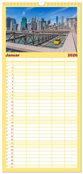 Produktbild: Familienplaner 2026 - NEW YORK CITY Stadt der Superlative mit 5 Spalten (Wandkalender, 21 x 45 cm) CALVENDO