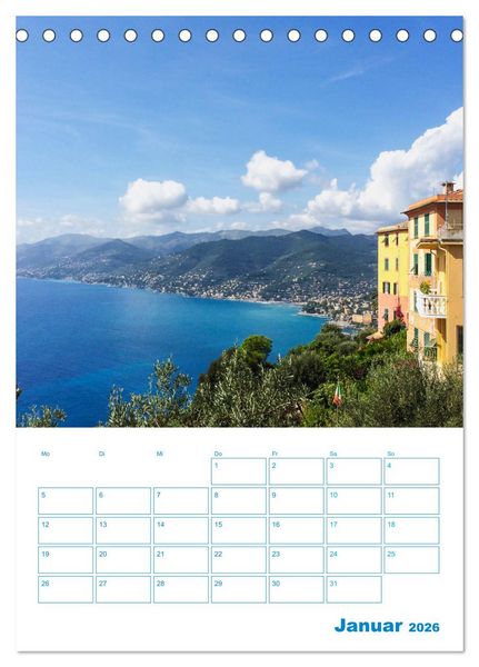 Produktbild: Blauer Ligurien Sommer (Tischkalender 2026 DIN A5 hoch), CALVENDO Monatskalender