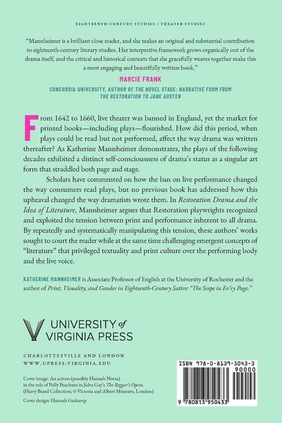 Produktbild: Restoration Drama and the Idea of Literature