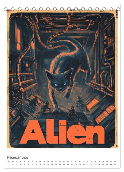 Produktbild: Gro&szlig;es Katzenkino (Tischkalender 2026 DIN A5 hoch), CALVENDO Monatskalender