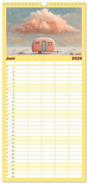Produktbild: Familienplaner 2026 - Caravanesque mit 5 Spalten (Wandkalender, 21 x 45 cm) CALVENDO