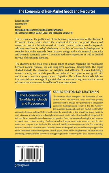 Produktbild: Sustainable Resource Use and Economic Dynamics