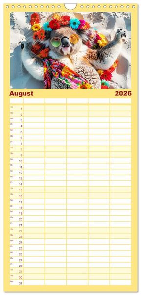 Produktbild: Familienplaner 2026 - Koalas im Modefieber. Flauschig und Chic beim Fotoshooting mit 5 Spalten (Wandkalender, 21 x 45 cm) CALVENDO